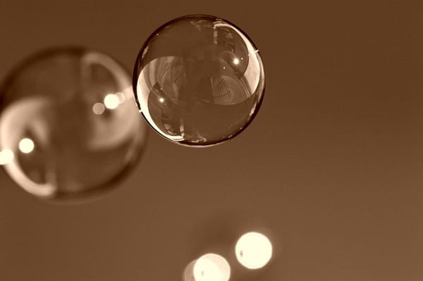 An image with soap bubbles floating